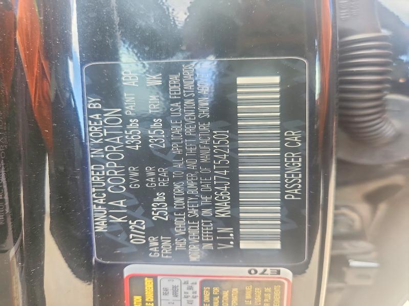 Aukcja sprzedaży 2026 Kia K5, vin: KNAG64J74T5421501, numer aukcji: 54500516