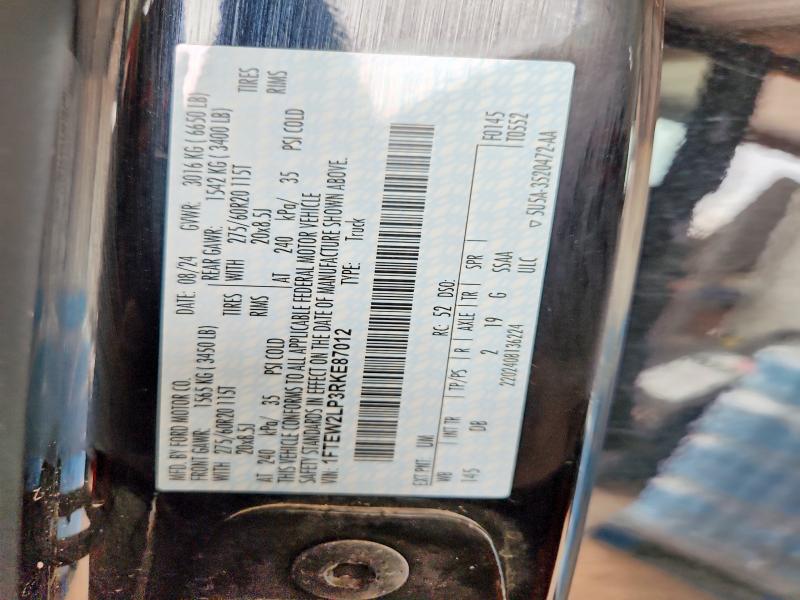 55275206 :رقم المزاد ، 1FTEW2LP3RKE87012 vin ، 2024 Ford F150 مزاد بيع