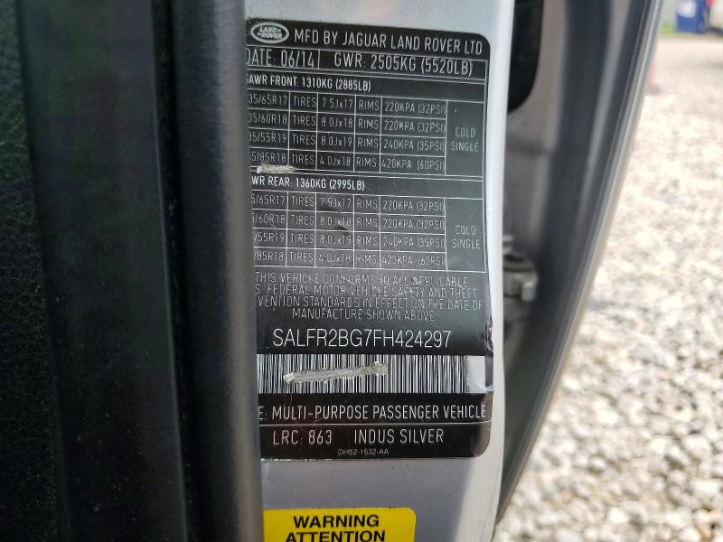 Aukcja sprzedaży 2015 Land Rover Lr2, vin: SALFR2BG7FH424297, numer aukcji: 54639796