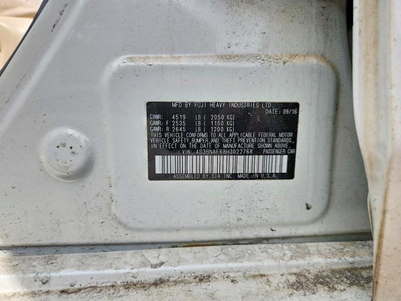 Aukcja sprzedaży 2017 Subaru Legacy, vin: 4S3BNAF68H3022768, numer aukcji: 54018106