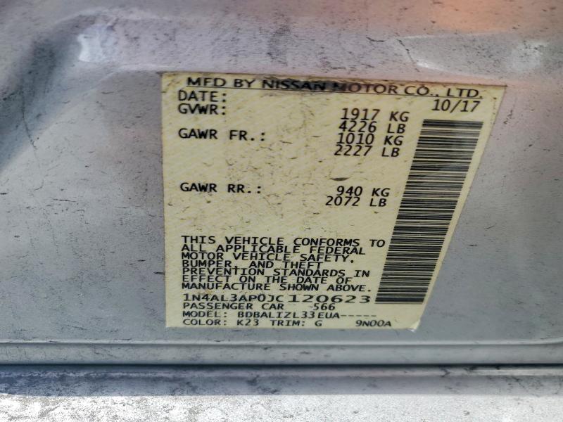 Aukcja sprzedaży 2018 Nissan Altima, vin: 1N4AL3AP0JC120623, numer aukcji: 55099516