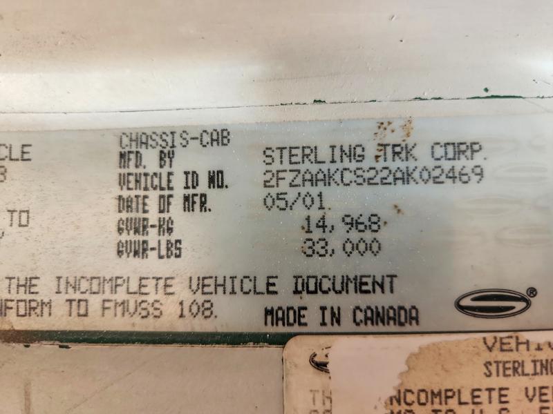 Продаж на аукціоні авто 2002 Sterling Truck M7500, vin: 2FZAAKCS22AK02469, номер лоту: 55677646