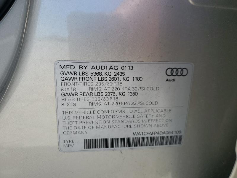Aukcja sprzedaży 2013 Audi Q5, vin: WA1CFAFP4DA054109, numer aukcji: 53046566