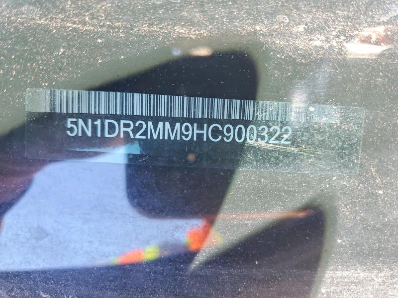 53231126 :رقم المزاد ، 5N1DR2MM9HC900322 vin ، 2017 Nissan Pathfinder مزاد بيع