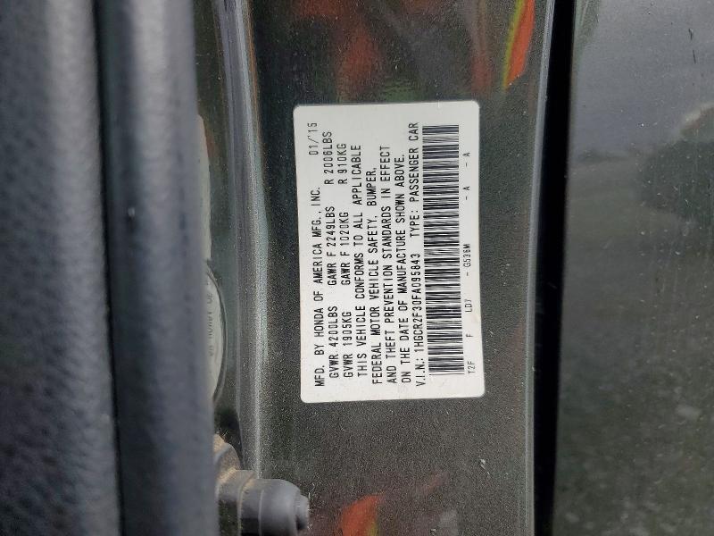 54870406 :رقم المزاد ، 1HGCR2F30FA095843 vin ، 2015 Honda Accord مزاد بيع