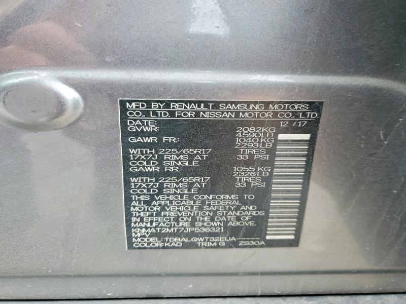 Aukcja sprzedaży 2018 Nissan Rogue, vin: KNMAT2MT7JP536321, numer aukcji: 54868406