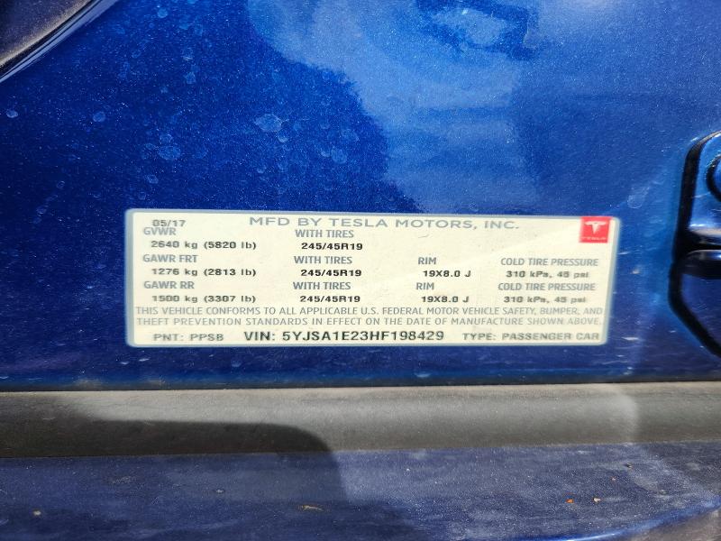 Aukcja sprzedaży 2017 Tesla Model S, vin: 5YJSA1E23HF198429, numer aukcji: 54210886