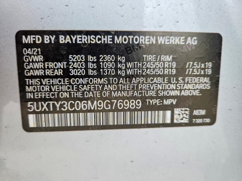 Продажа на аукционе авто 2021 Bmw X3, vin: 5UXTY3C06M9G76989, номер лота: 52538566