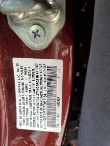 53898396 :رقم المزاد ، 19XFB2F57FE067164 vin ، 2015 Honda Civic مزاد بيع