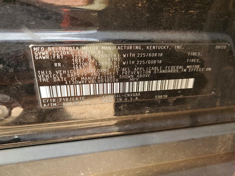 Продаж на аукціоні авто 2020 Toyota Rav4, vin: 4T3DWRFV8LU010508, номер лоту: 52605546