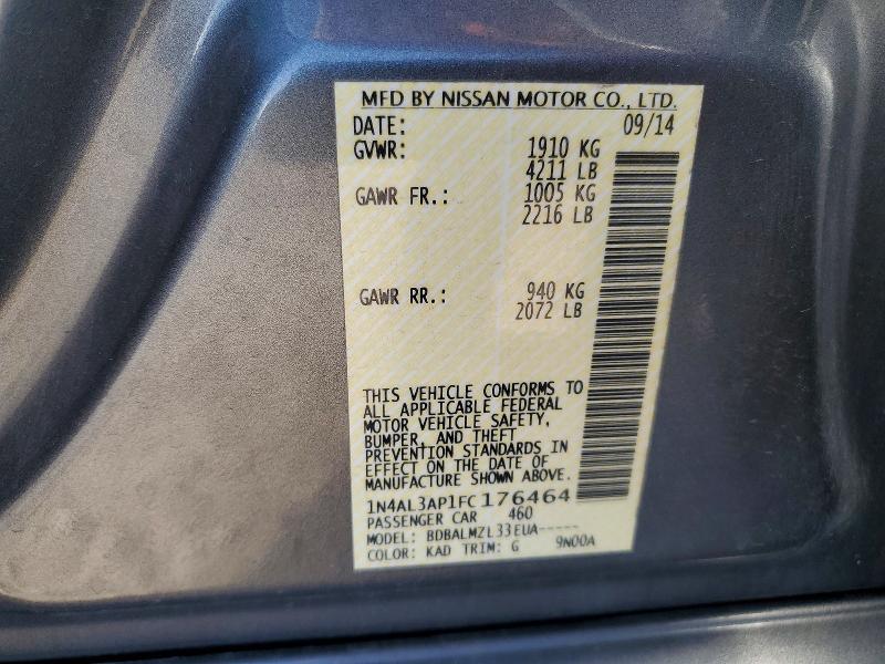 Auction sale of the 2015 Nissan Altima, vin: 1N4AL3AP1FC176464, lot number: 52766866