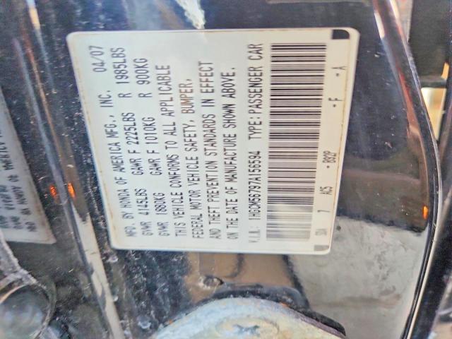 Продаж на аукціоні авто 2007 Honda Accord, vin: 1HGCM56797A156594, номер лоту: 53618996