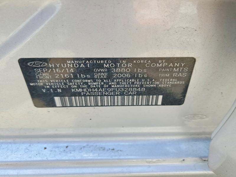 Продажа на аукционе авто 2015 Hyundai Elantra, vin: KMHDH4AE9FU328848, номер лота: 54815576