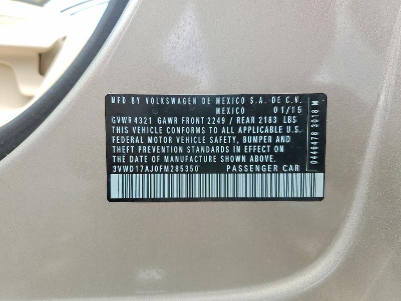 Продажа на аукционе авто 2015 Volkswagen Jetta, vin: 3VWD17AJ0FM285350, номер лота: 53027426