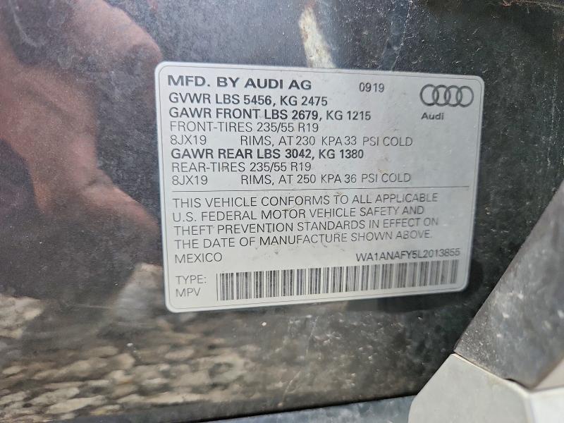 Продажа на аукционе авто 2020 Audi Q5, vin: WA1ANAFY5L2013855, номер лота: 54180526