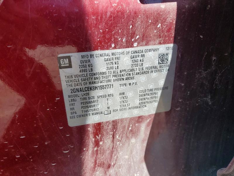 Aukcja sprzedaży 2017 Chevrolet Equinox, vin: 2GNALCEK8H1557771, numer aukcji: 51890376