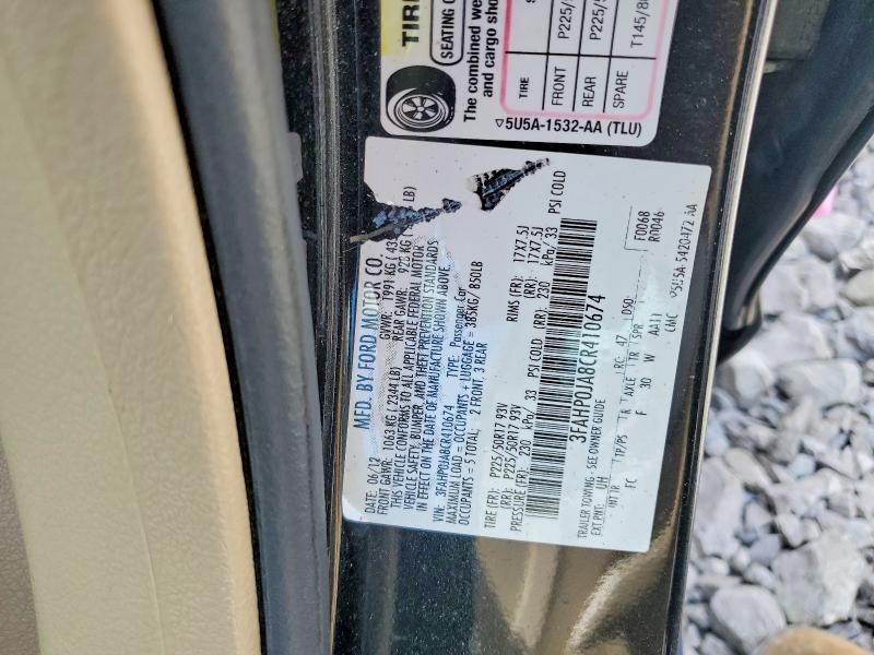 Продаж на аукціоні авто 2012 Ford Fusion, vin: 3FAHP0JA8CR410674, номер лоту: 53113156