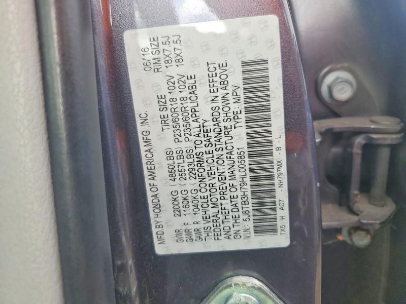 55608656 :رقم المزاد ، 5J8TB3H79HL005851 vin ، 2017 Acura Rdx مزاد بيع