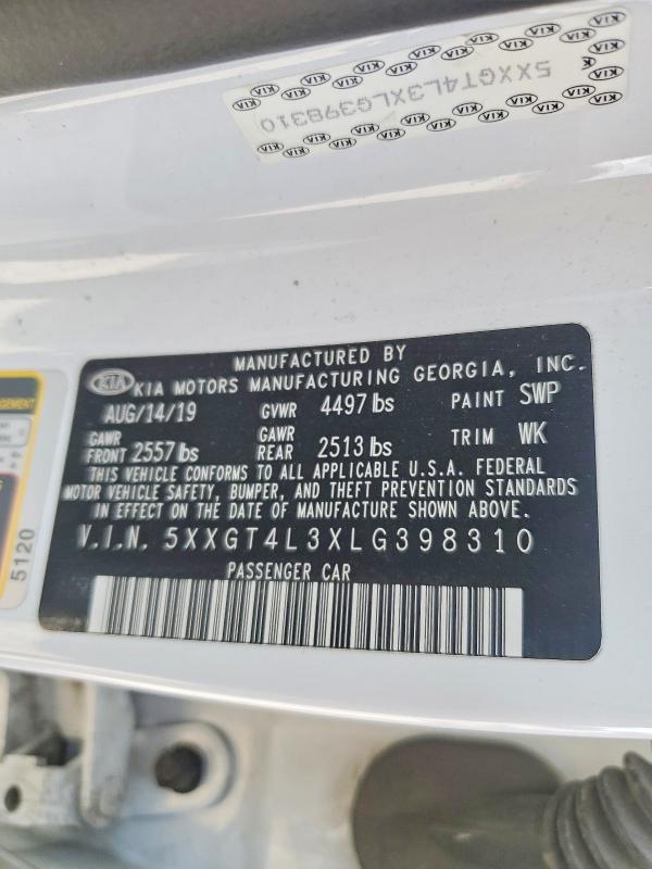 54913546 :رقم المزاد ، 5XXGT4L3XLG398310 vin ، 2020 Kia Optima مزاد بيع