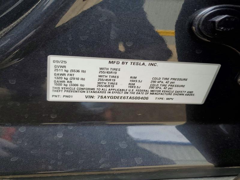Aukcja sprzedaży 2026 Tesla Model Y, vin: 7SAYGDEE6TA500406, numer aukcji: 55511616