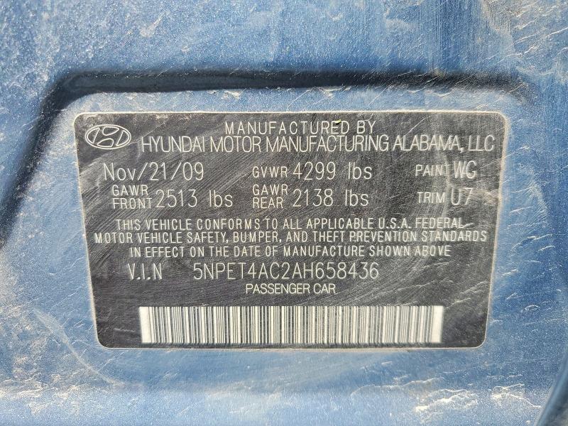 Продаж на аукціоні авто 2010 Hyundai Sonata, vin: 5NPET4AC2AH658436, номер лоту: 50194926