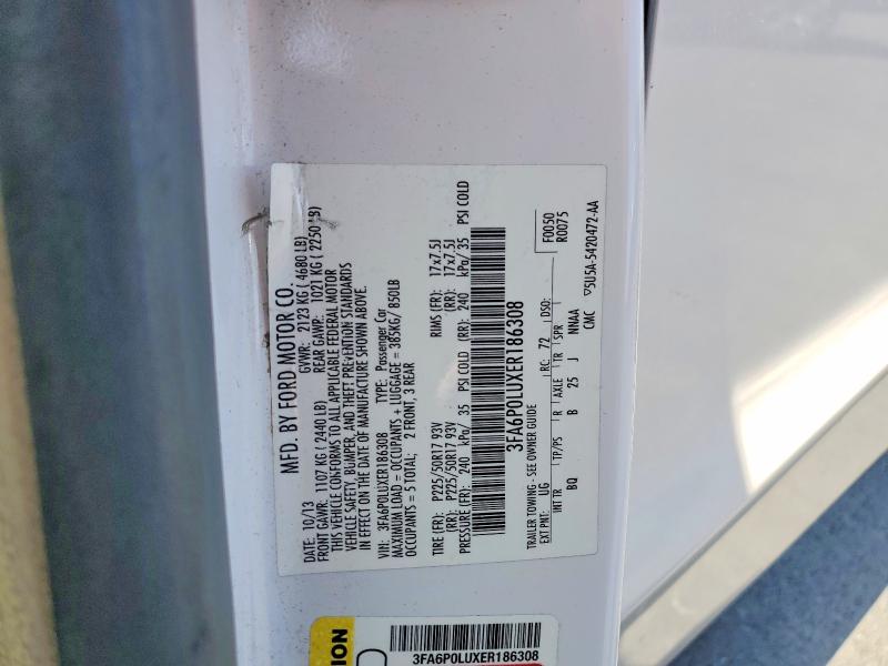 Aukcja sprzedaży 2014 Ford Fusion, vin: 3FA6P0LUXER186308, numer aukcji: 54270646