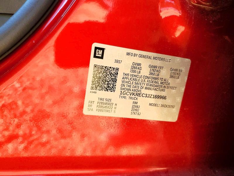 Aukcja sprzedaży 2018 Chevrolet Silverado, vin: 1GCVKREC3JZ169966, numer aukcji: 52407816