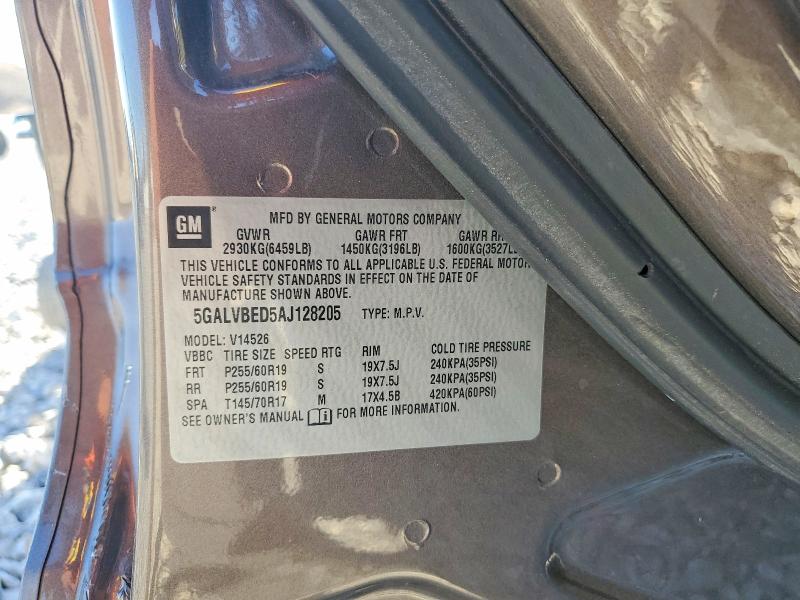 Aukcja sprzedaży 2010 Buick Enclave, vin: 5GALVBED5AJ128205, numer aukcji: 51895386
