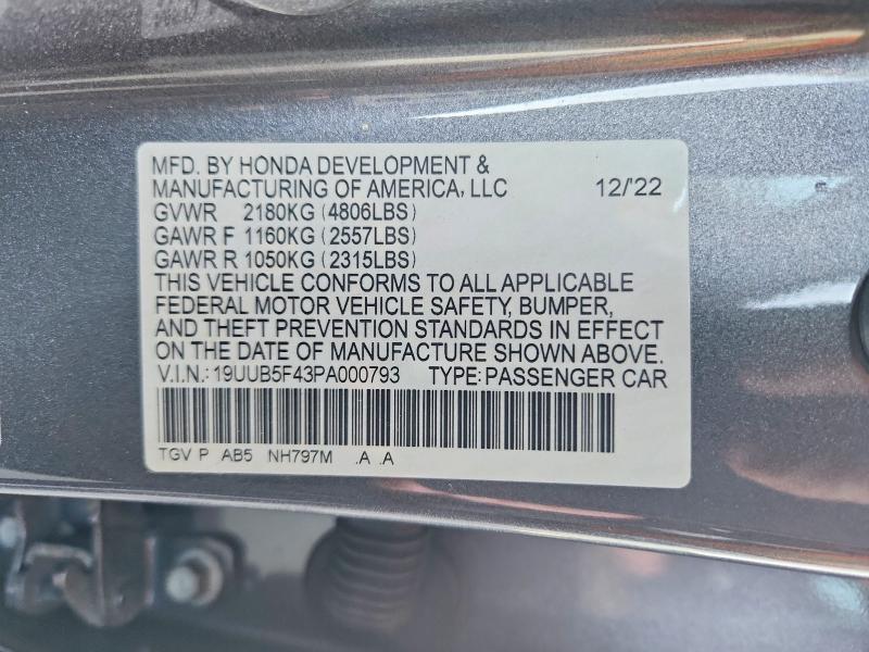 Продажа на аукционе авто 2023 Acura Tlx, vin: 19UUB5F43PA000793, номер лота: 52939026
