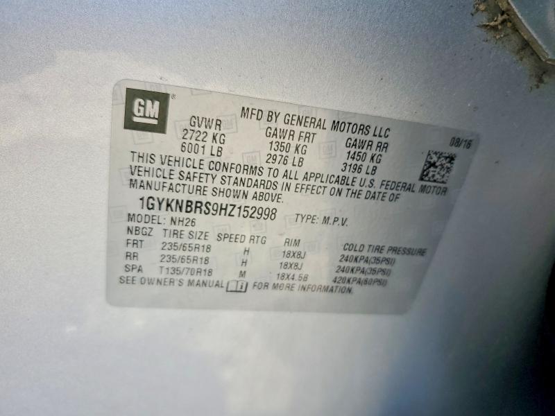 Aukcja sprzedaży 2017 Cadillac Xt5, vin: 1GYKNBRS9HZ152998, numer aukcji: 51176146