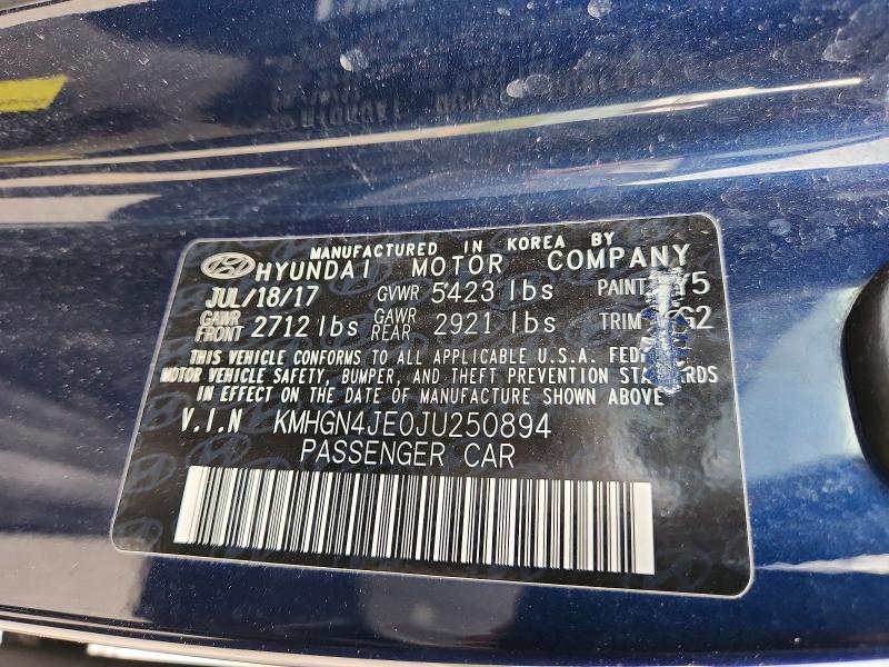 54481656 :رقم المزاد ، KMHGN4JE0JU250894 vin ، 2018 Genesis G80 مزاد بيع