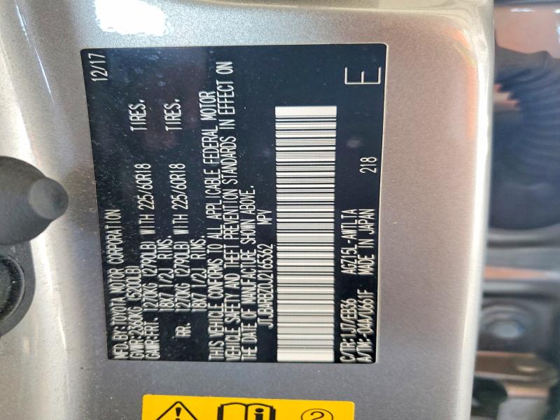 Aukcja sprzedaży 2018 Lexus Nx 300, vin: JTJBARBZ0J2165362, numer aukcji: 54134986