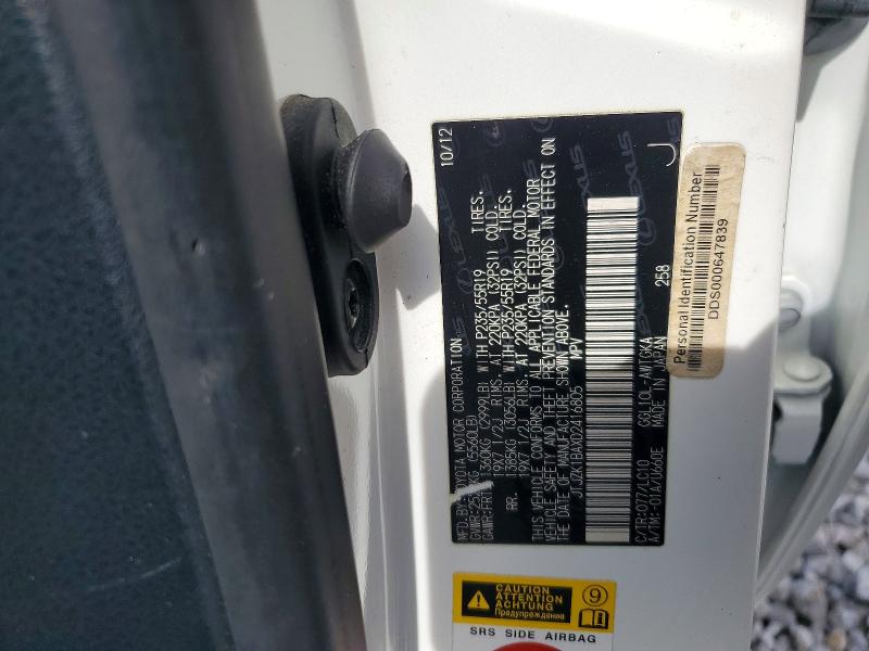 Продаж на аукціоні авто 2013 Lexus Rx, vin: JTJZK1BAXD2416805, номер лоту: 54894876