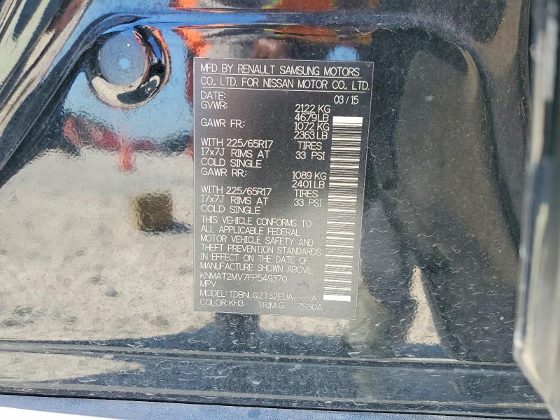 Продажа на аукционе авто 2015 Nissan Rogue, vin: KNMAT2MV7FP549370, номер лота: 51918326