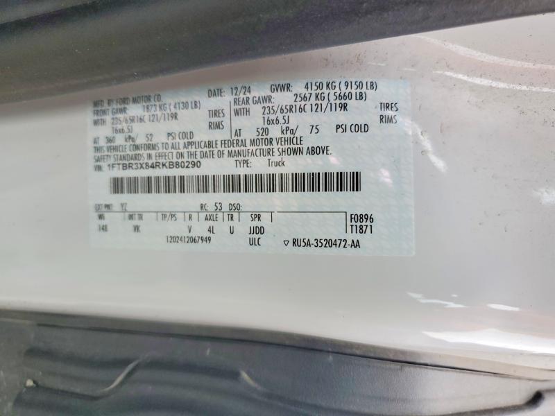 2024 Ford Transit მანქანა იყიდება აუქციონზე, vin: 1FTBR3X84RKB80290, აუქციონის ნომერი: 54455006