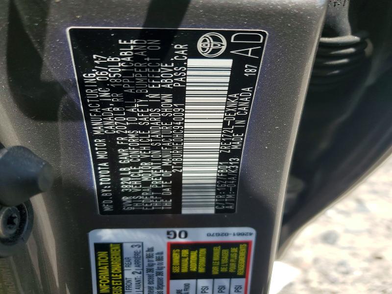 54763926 :رقم المزاد ، 2T1BURHE0HC940091 vin ، 2017 Toyota Corolla مزاد بيع