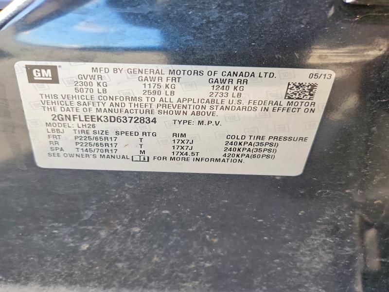 Продажа на аукционе авто 2013 Chevrolet Equinox, vin: 2GNFLEEK3D6372834, номер лота: 53238006