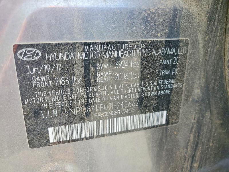 2018 Hyundai Elantra მანქანა იყიდება აუქციონზე, vin: 5NPD84LF0JH245662, აუქციონის ნომერი: 52903786