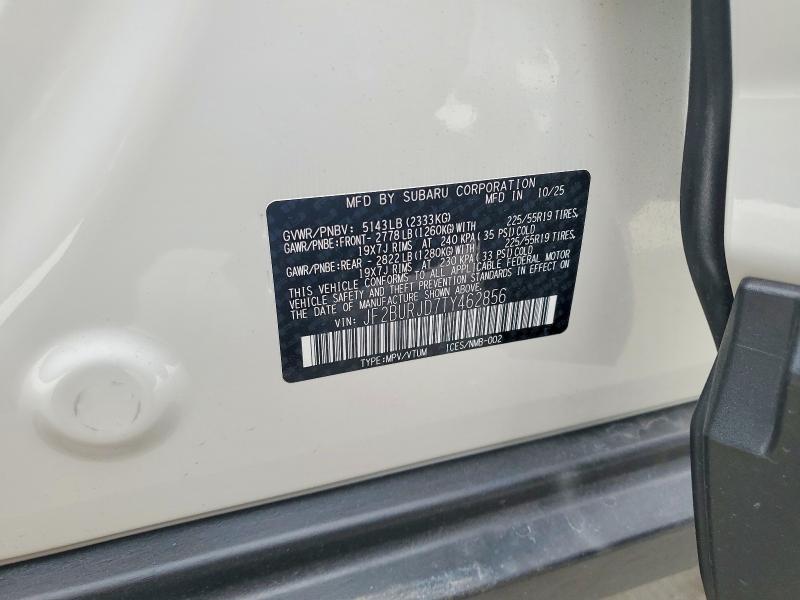 Aukcja sprzedaży 2026 Subaru Outback, vin: JF2BURJD7TY462856, numer aukcji: 53922996