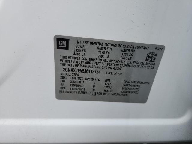 Продаж на аукціоні авто 2018 Chevrolet Equinox, vin: 2GNAXJEV5J6112724, номер лоту: 54524736