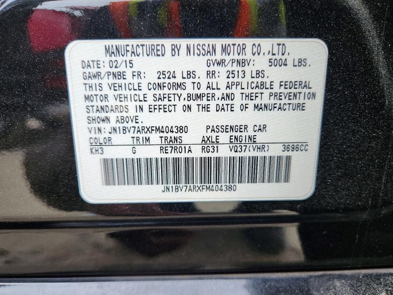 Продажа на аукционе авто 2015 Infiniti Q50, vin: JN1BV7ARXFM404380, номер лота: 52402906