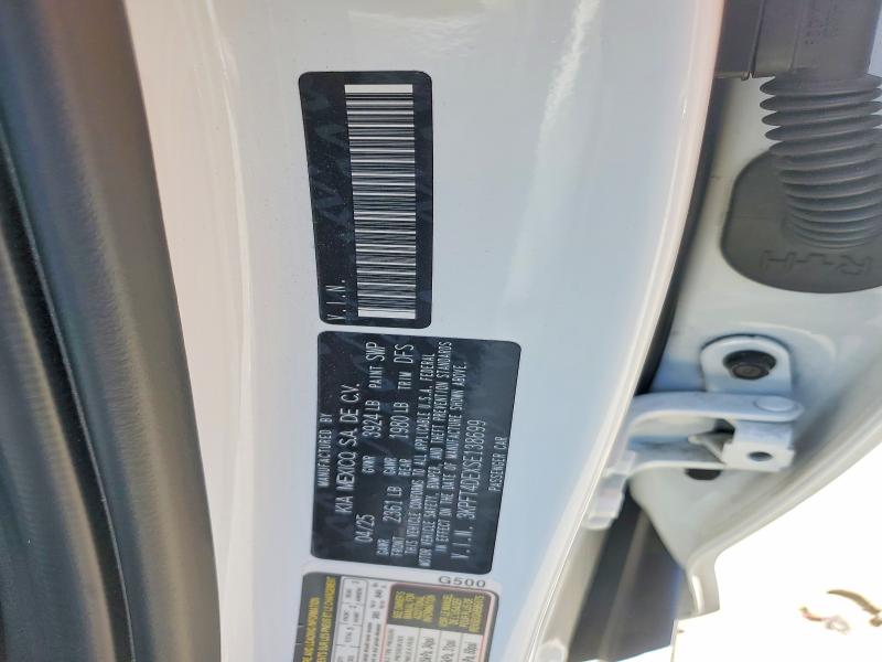 53545436 :رقم المزاد ، 3KPFT4DEXSE138699 vin ، 2025 Kia K4 مزاد بيع