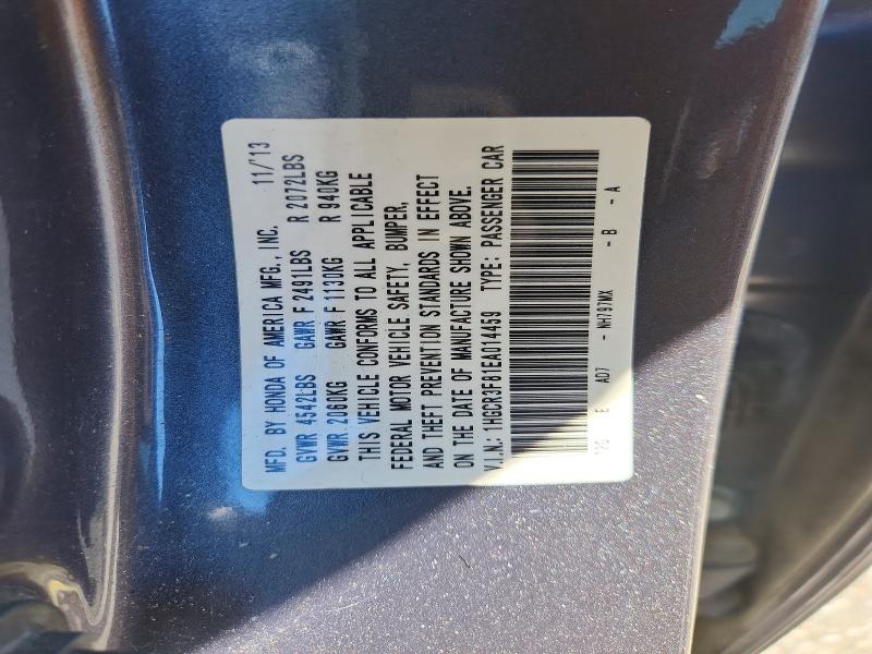 Aukcja sprzedaży 2014 Honda Accord, vin: 1HGCR3F81EA014459, numer aukcji: 52054006