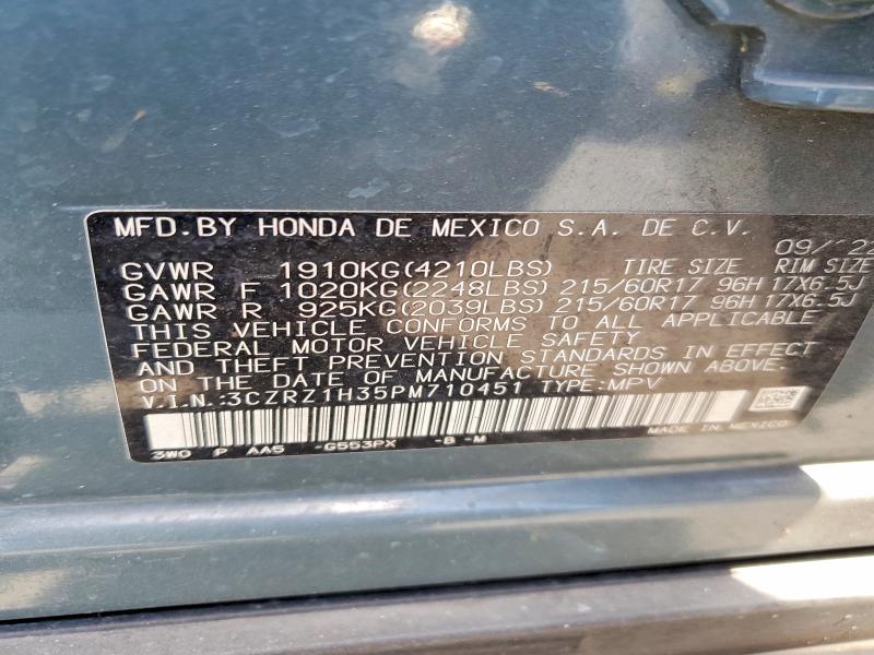 Продаж на аукціоні авто 2023 Honda Hr-v, vin: 3CZRZ1H35PM710451, номер лоту: 53215976