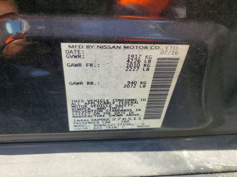 2016 Nissan Altima მანქანა იყიდება აუქციონზე, vin: 1N4AL3AP0GC276511, აუქციონის ნომერი: 53517606