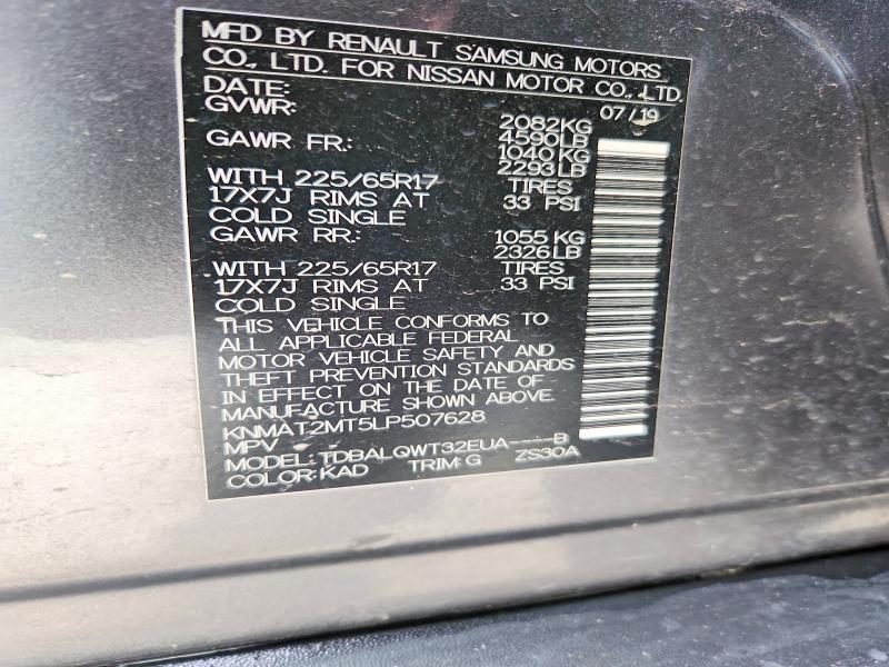 Продаж на аукціоні авто 2020 Nissan Rogue, vin: KNMAT2MT5LP507628, номер лоту: 55039236
