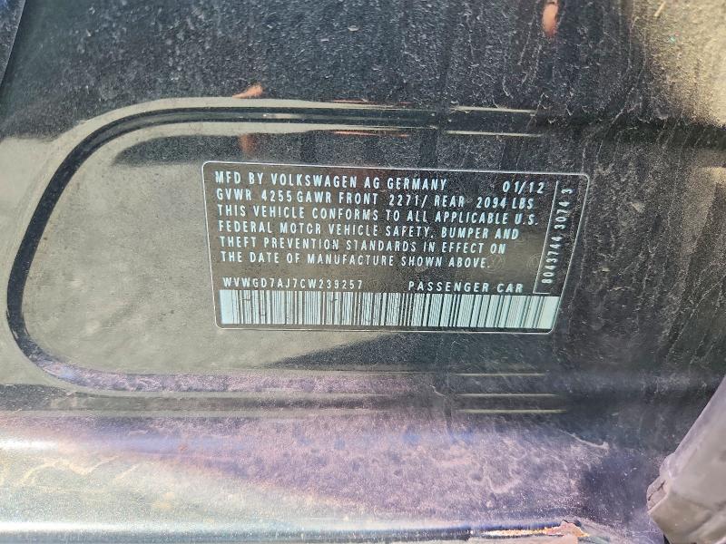 Продажа на аукционе авто 2012 Volkswagen Gti, vin: WVWGD7AJ7CW239257, номер лота: 54050226