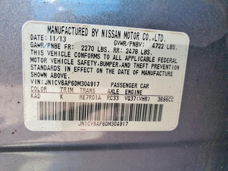 Продажа на аукционе авто 2013 Infiniti G37 Sedan, vin: JN1CV6AP6DM304917, номер лота: 50803476