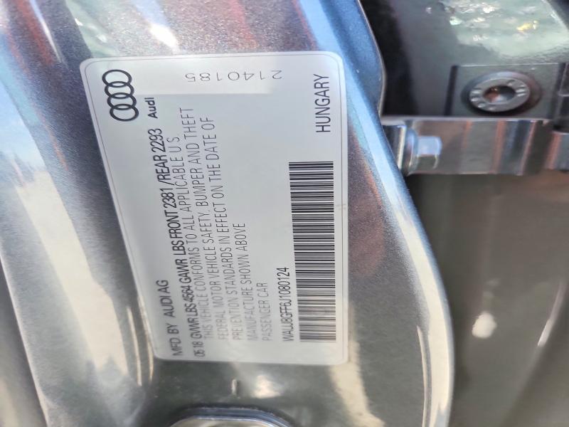 2018 Audi A3 მანქანა იყიდება აუქციონზე, vin: WAUJ8GFF6J1080124, აუქციონის ნომერი: 53445656