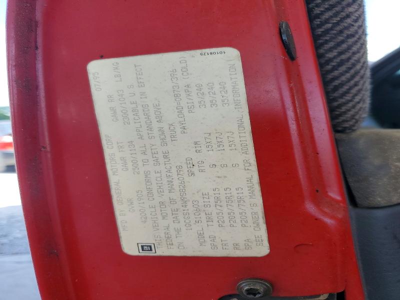 Продаж на аукціоні авто 1995 Chev S Truck, vin: 1GCCS14W9S8260798, номер лоту: 54208426
